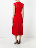 heavy lace pleated midi dress