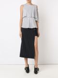 pinstripe mid-length skort
