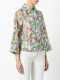 Garbage print cropped jacket