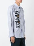 'Spirit' print striped shirt