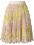 banana print pleated skirt