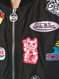 patched bomber jacket
