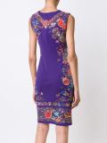lace up abstract print beach dress