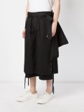 layered lace-up shorts