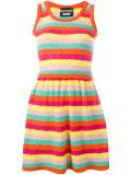 striped flared knit dress