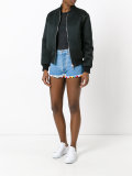 pom-pom trim denim shorts