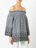 off-shoulder striped blouse