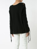 lace-up sleeve sweater