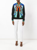 contrast sleeve bomber jacket