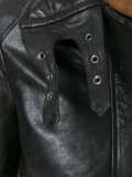 jacket with quilted collar and biker detail
