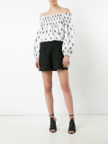 off-shoulder printed blouse