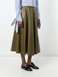 A-line leather skirt