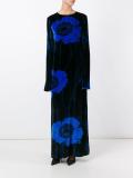long velvet printed dress
