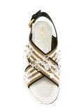 embellished cross strap sandals 