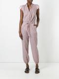 ruffled striped jumpsuit