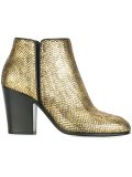 metallic ankle boots