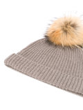 detachable pom ribbed hat 