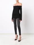 off-shoulders knit blouse