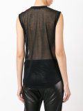 striped gauze sleeveless T-shirt