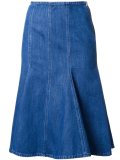 flared denim skirt