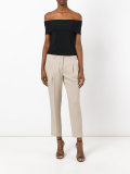 front pleat cropped trousers