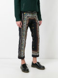 tribal lace print corduroy trousers