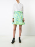 cloqué flared mini skirt