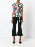 rabbits print belted blouse