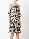 cut-out detail ruffled dress
