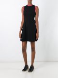contrast trim flared dress