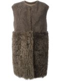 shearling panelled coat