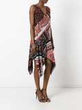 paisley patterned flared dress