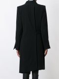 系腰带中长大衣