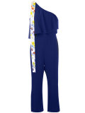 one shoulder frill jumpsuit 