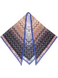 scalloped print triangular scarf