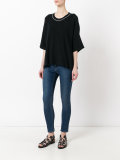 cropped sleeve sweater