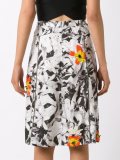 floral embroidery flare skirt