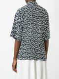 geometric asymmetric ruffle blouse
