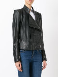 zig zag detail biker jacket