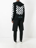stripe print hooded jacket