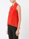 high neck ruffled blouse
