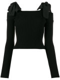 off-shoulder ribbed top