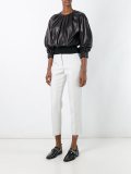 pleated cropped blouse