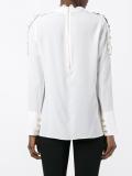 buttoned shoulder detail blouse