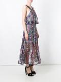 floral embroidery sheer dress