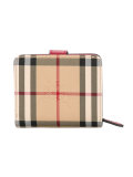 House check compact purse