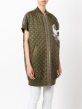 quilted bird detail coat