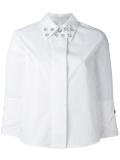 three-quarters sleeve studded shirt