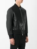 Tattooed Statue leather bomber jacket