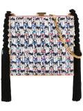 tasseled boucle clutch